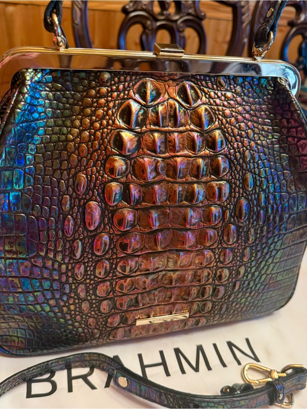 HTF Brahmin black pearl ombre Emmy